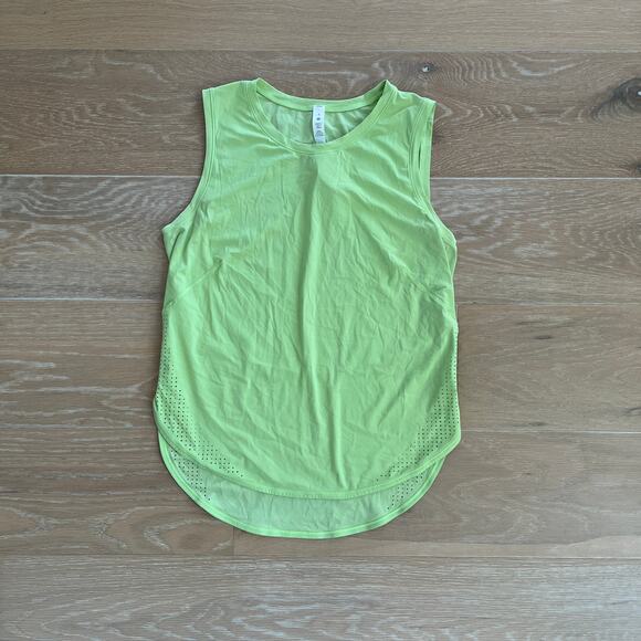 Lululemon High Neck Split Hem Run Tank Neo Mint sz 6 - Picture 1 of 3
